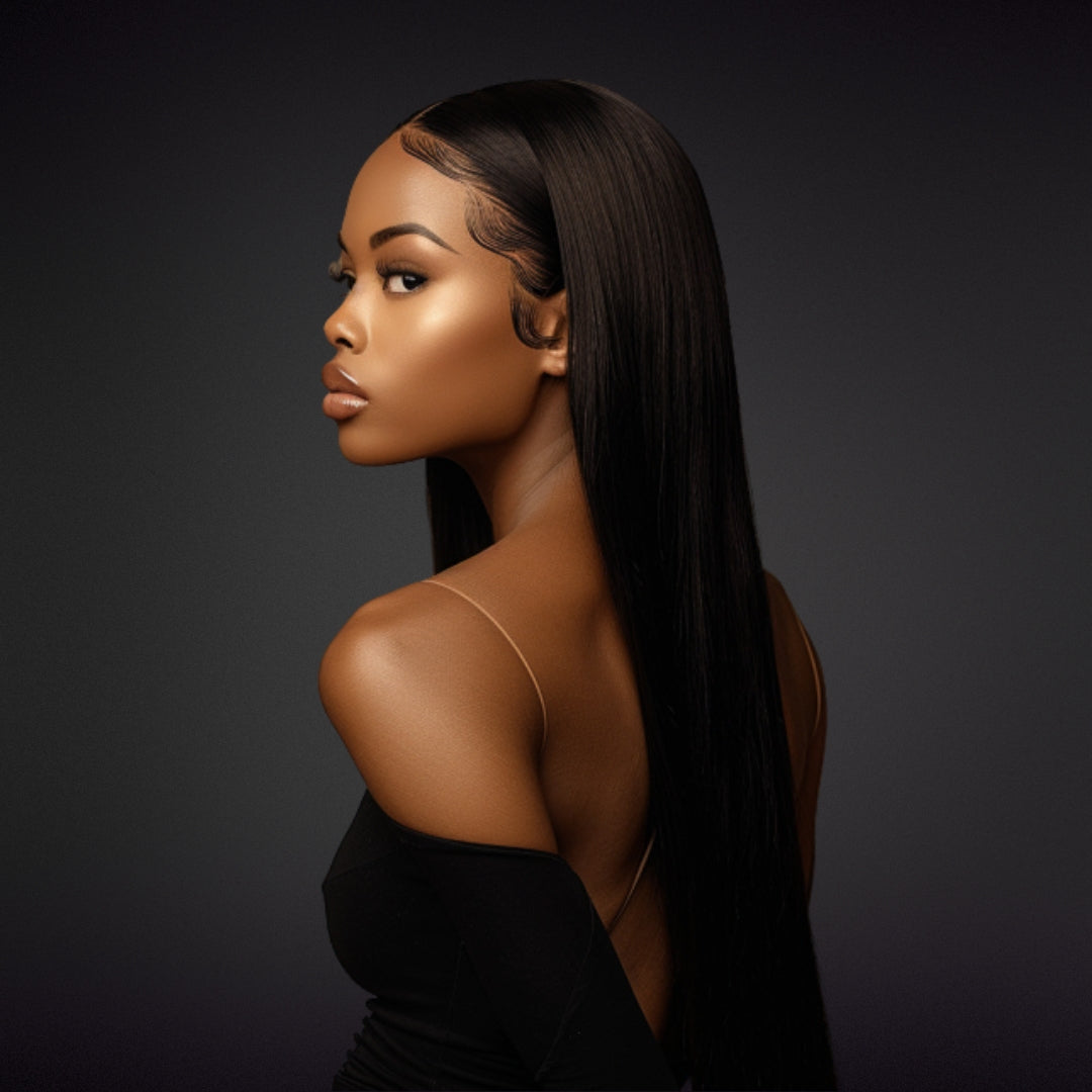 Perruque Cardi Wig Glueless 13x6 – HD Lace Front | 30 Pouces, Noire Intense, Densité 350