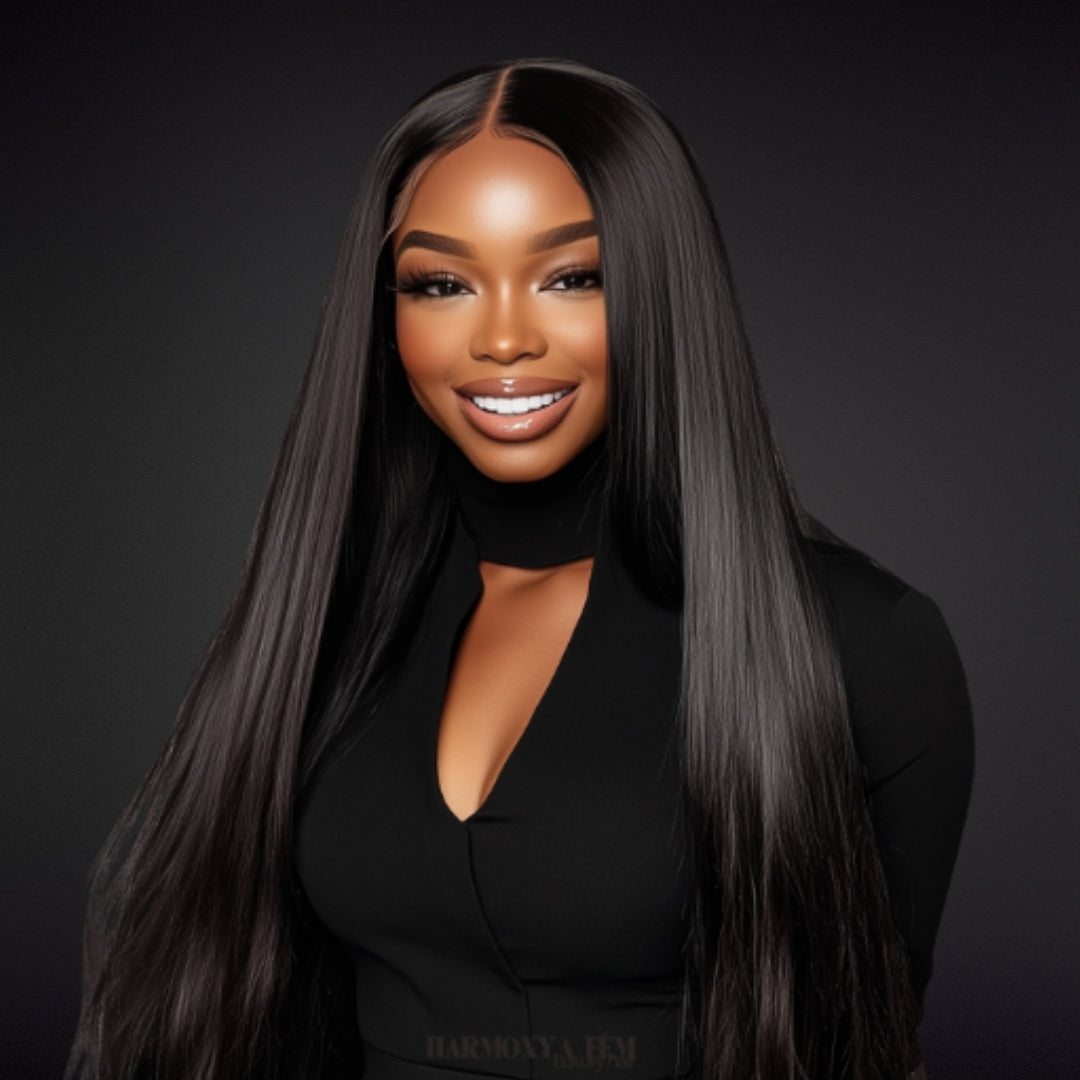 Perruque Cardi Wig Glueless 13x6 – HD Lace Front | 30 Pouces, Noire Intense, Densité 350