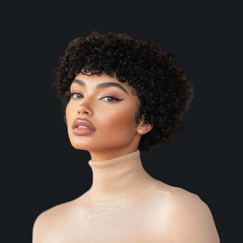 Perruque KENYA – Afro Naturelle Crépue Bouclée | Coupe Pixie Courte et Élégante