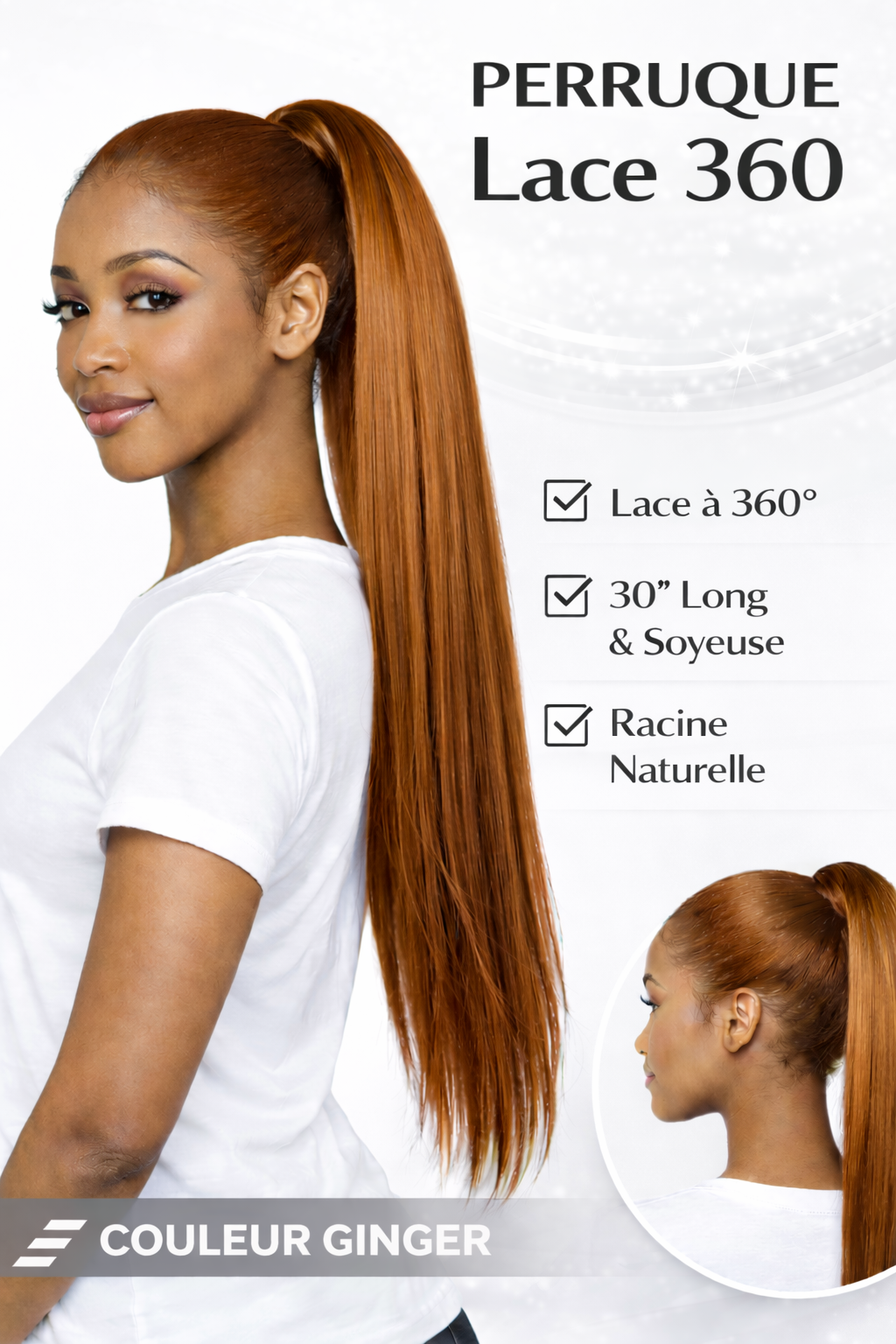 Harmonya raw luxe – Lace 360 – Lisse – 30” – Ginger