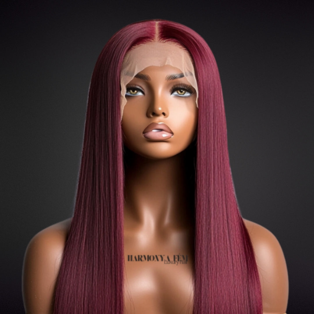 MONICA 28 pouces,350% densité – Couleur #99L Bordeaux Intense | DD WIG