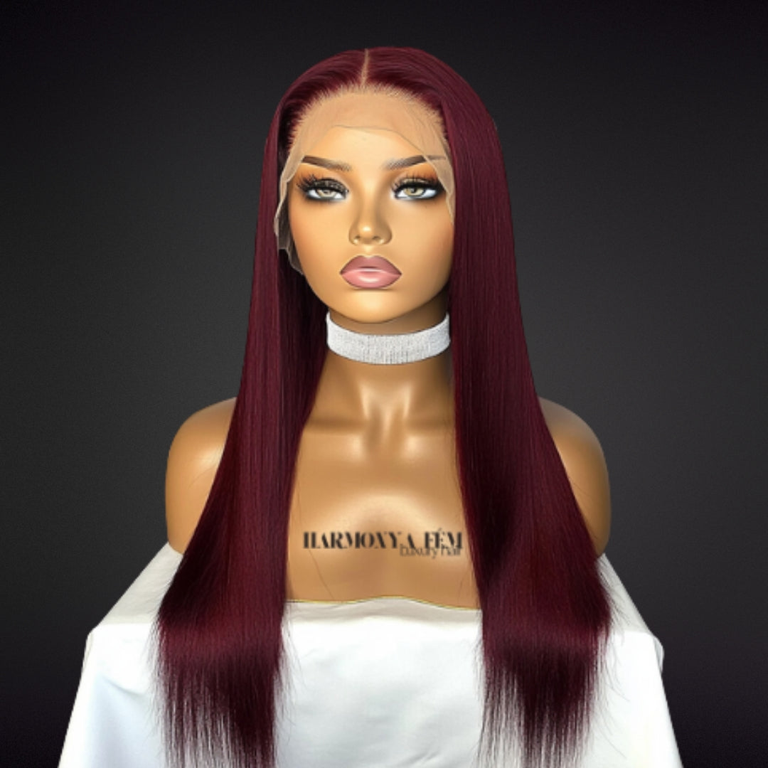 MONICA 28 pouces,350% densité – Couleur #99L Bordeaux Intense | DD WIG