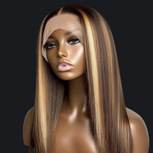 MONICA WIG GLUELESS HD LACE FRONT 13X6 DOUBLE DRAWN DENSITE 350% LONG 30" COULEUR