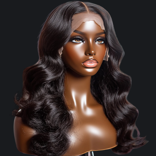 KING CARDI WIG GLUELESS HD LACE FRONT 13X6 LONG 30" ONDULE COULEUR BLACK