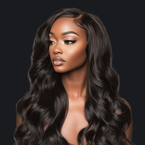 KING CARDI WIG GLUELESS HD LACE FRONT 13X6 LONG 30" ONDULE COULEUR BLACK