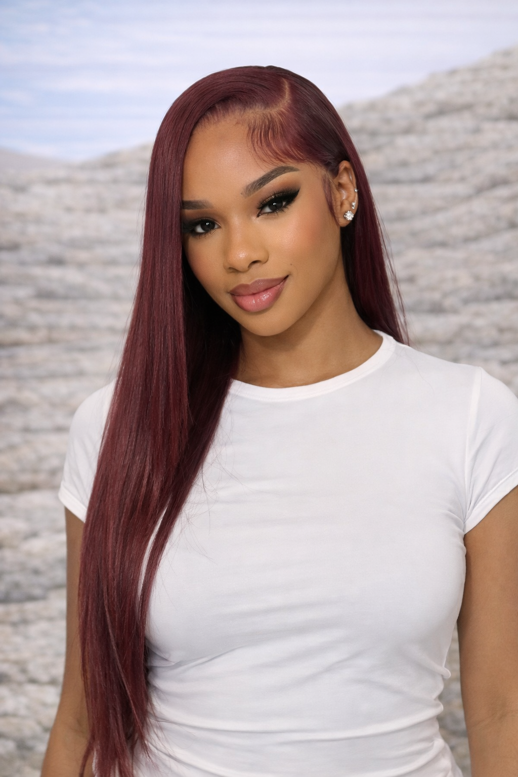 MONICA 28 pouces,350% densité – Couleur #99L Bordeaux Intense | DD WIG